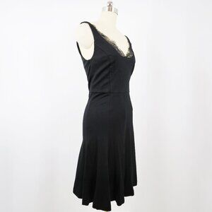 Altuzarra for Target Black Ponte Dress with Eyelash Lace Trim NWT 6
